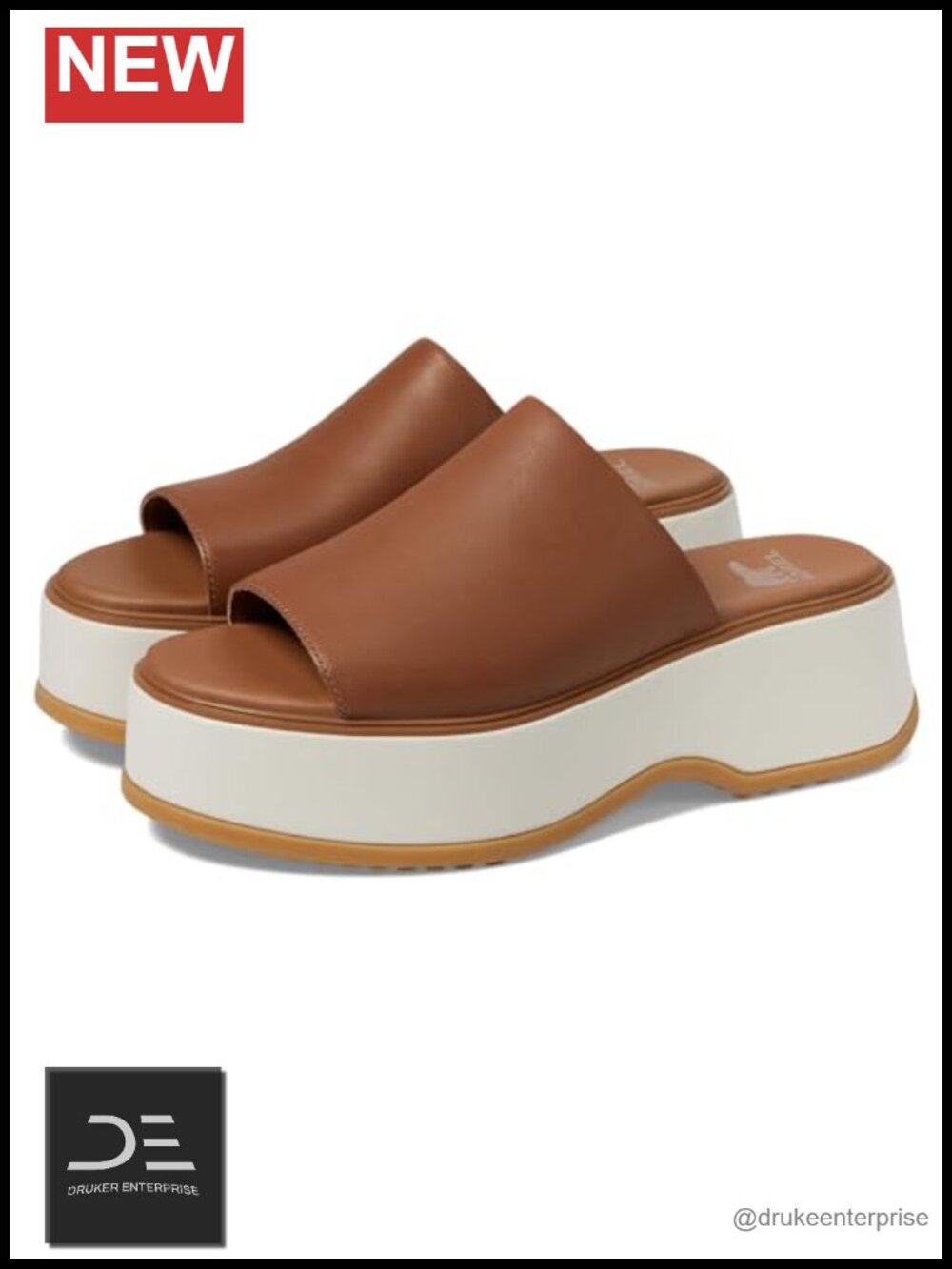 SOREL Dayspring Slide Sandals Women's Platform Heels Leather Slides